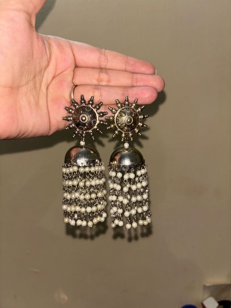Boho Sun Jhumka Earrings with hair roller Curlur
