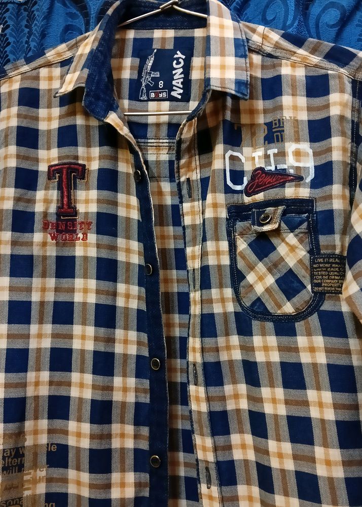 Boys Check Full Shirt