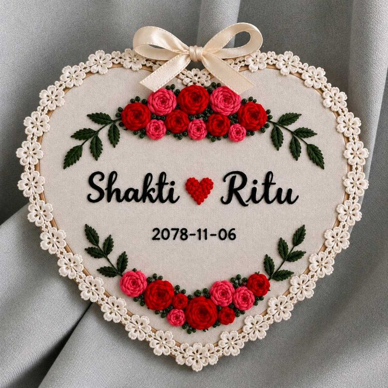 Personalized Couple Name Hoop Art