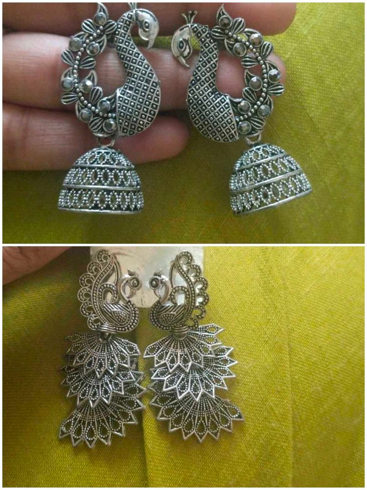 combo of 2 Exquisite Peacock Jhumka Earrings