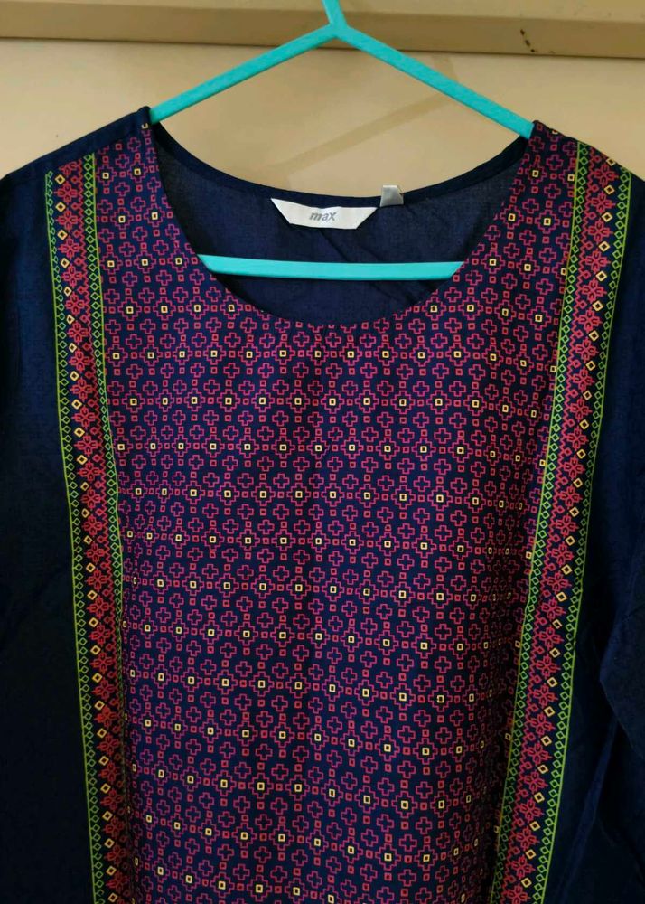 Max fashion Elegant Embroidered Navy Blue Kurta