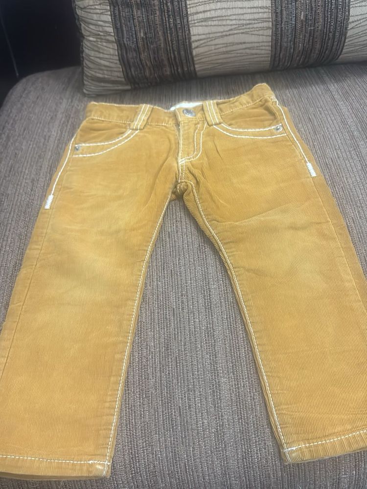 Stylish Corduroy Pants - Mustard Yellow