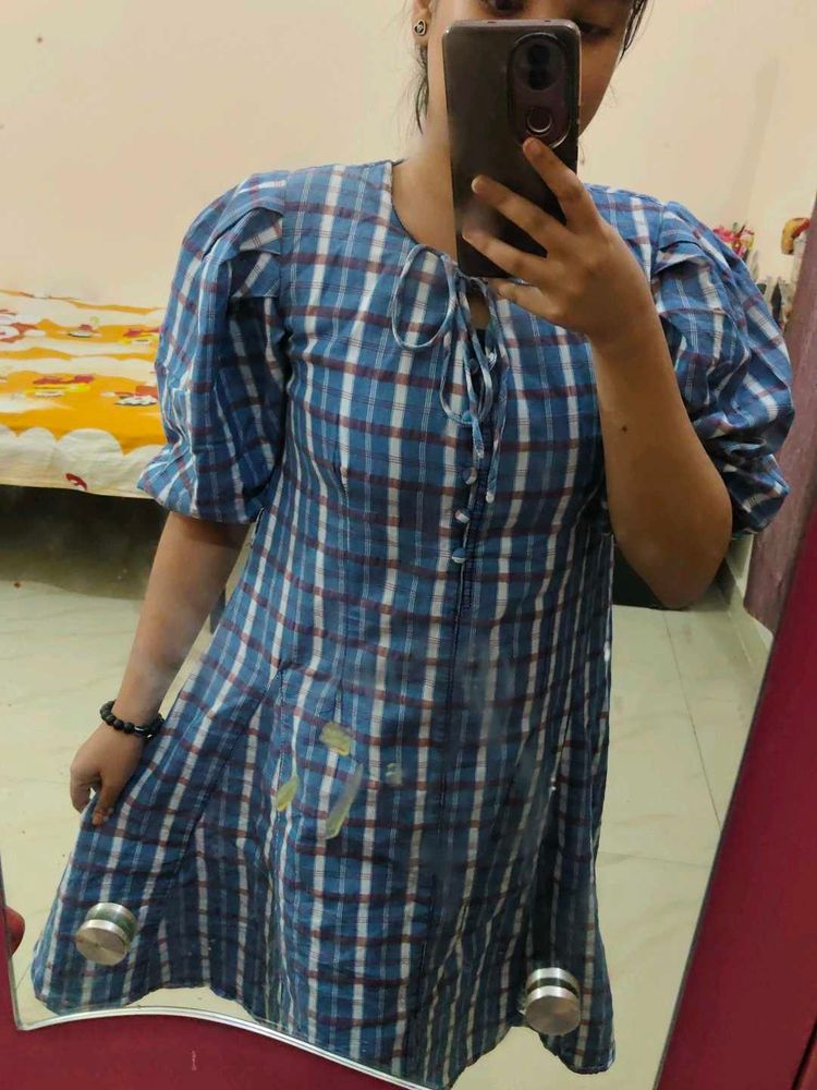 Blue Plaid Dress