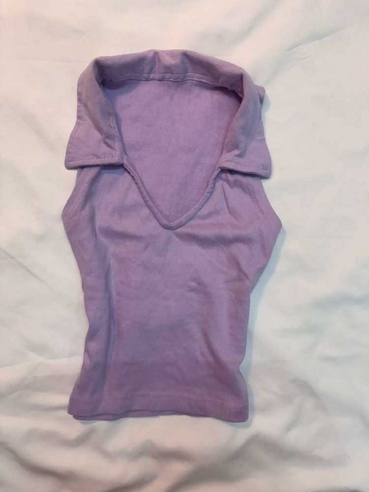 Lavender Collared Tank Top