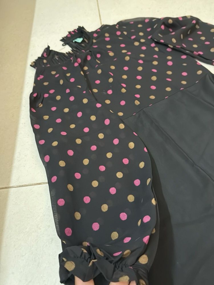 Polka Dot Sheer Sleeve Top