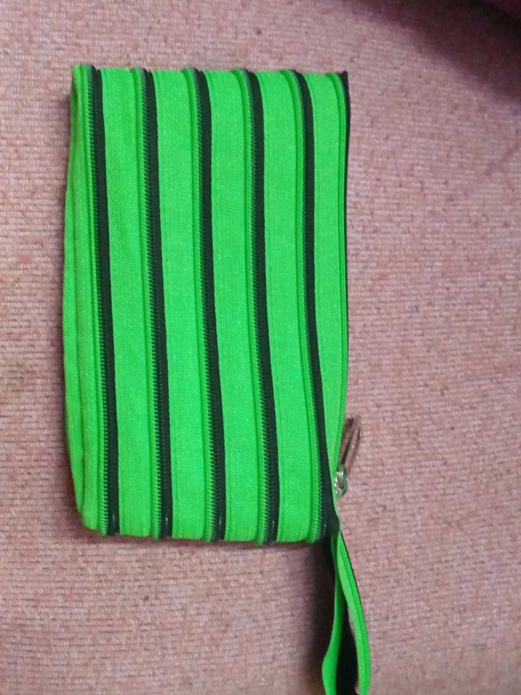 Vibrant Striped Zipper Pouch