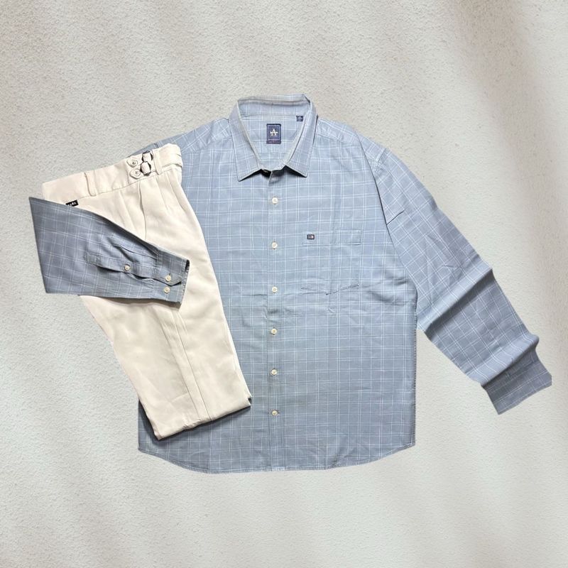 Men's Blue Checkered Shirt