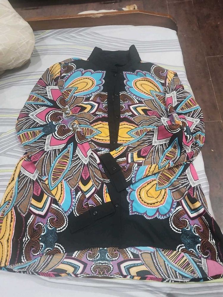 Vibrant Print Long Sleeve Top 42 Size