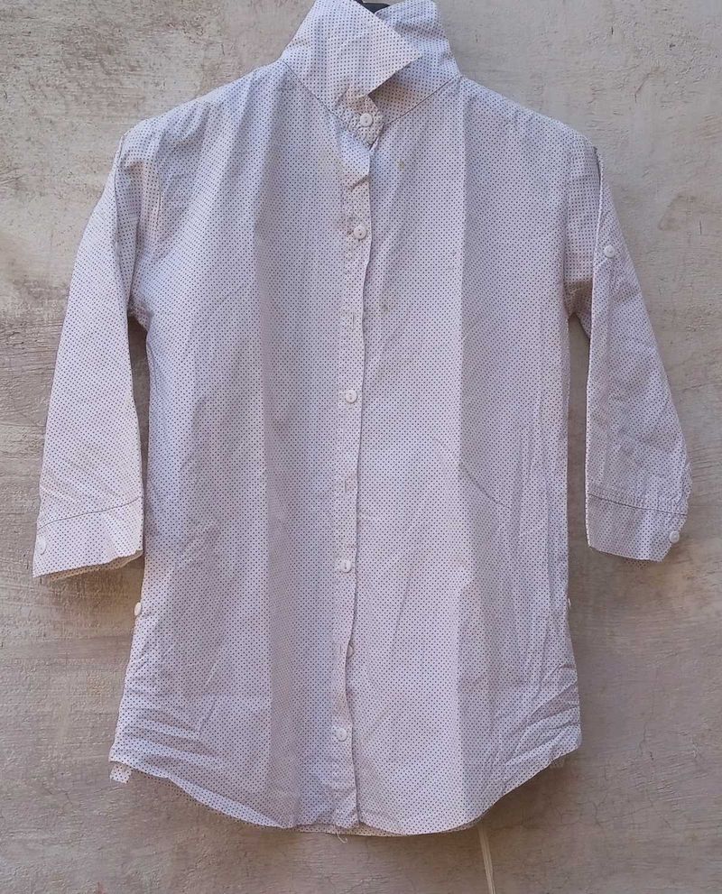 Classic Polka Dot Button-Down Shirt