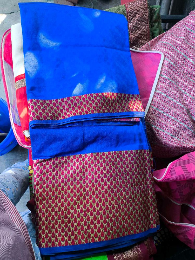 Blue &amp; Red Saree