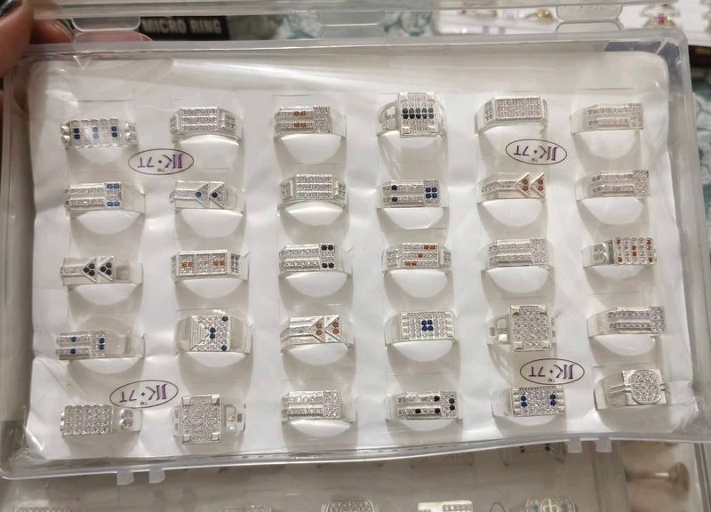 Men's Designer Rings Set pure silver