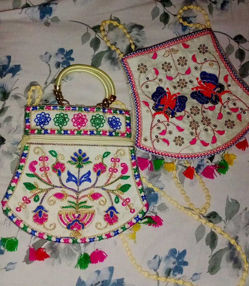 Embroidered Handbags (Set of 2)