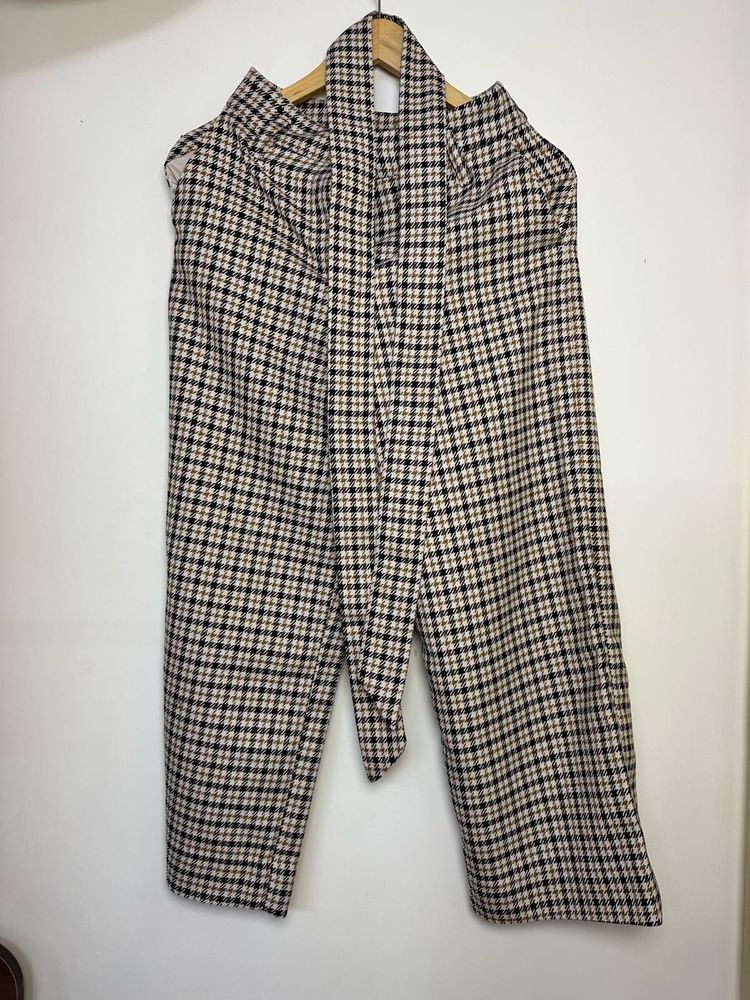 Chic Plaid Wide Leg culottes Pants