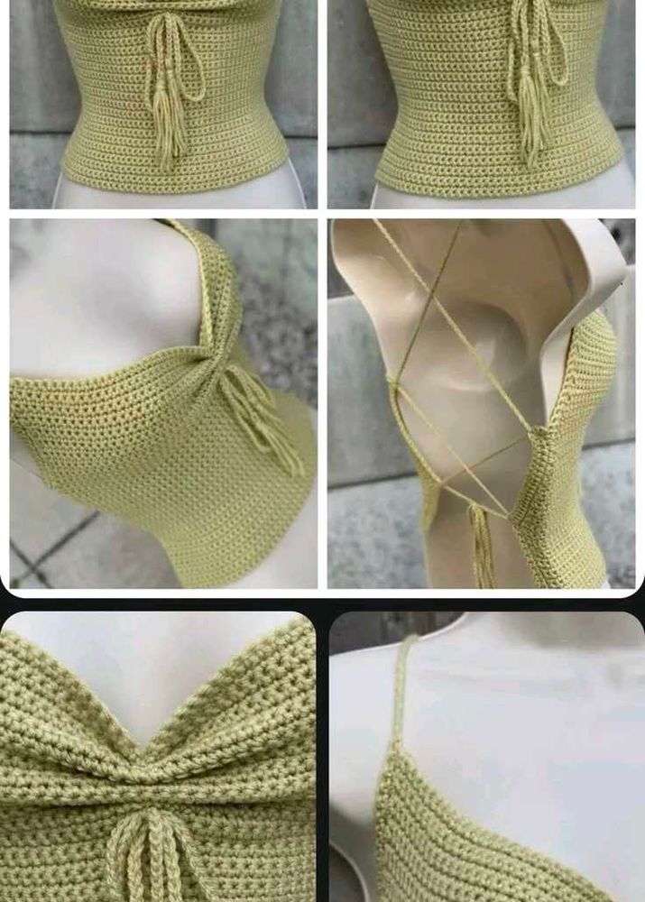 Crochet Halter Neck Crop Top