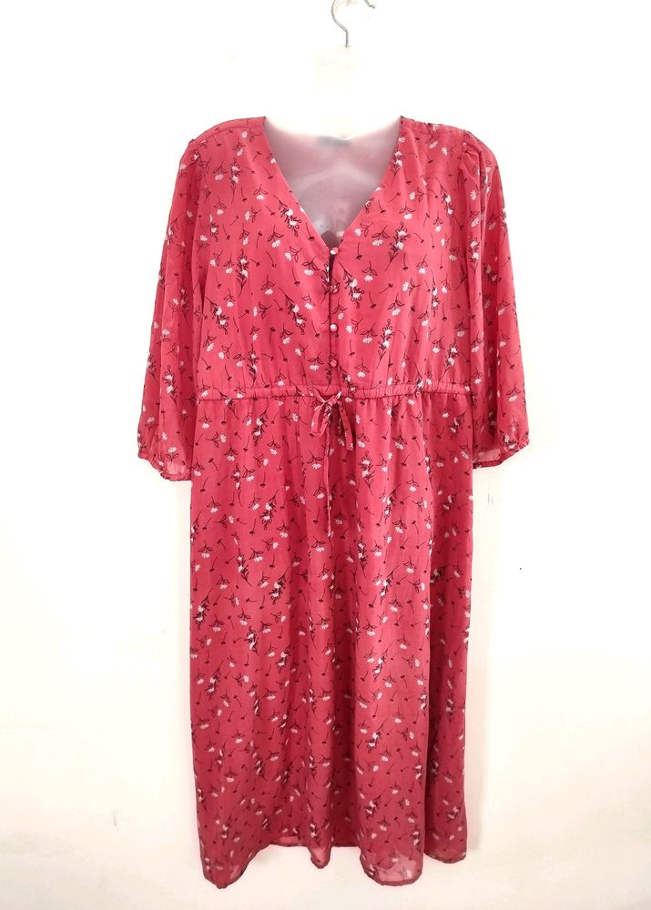 Boho Floral Print Midi Dress