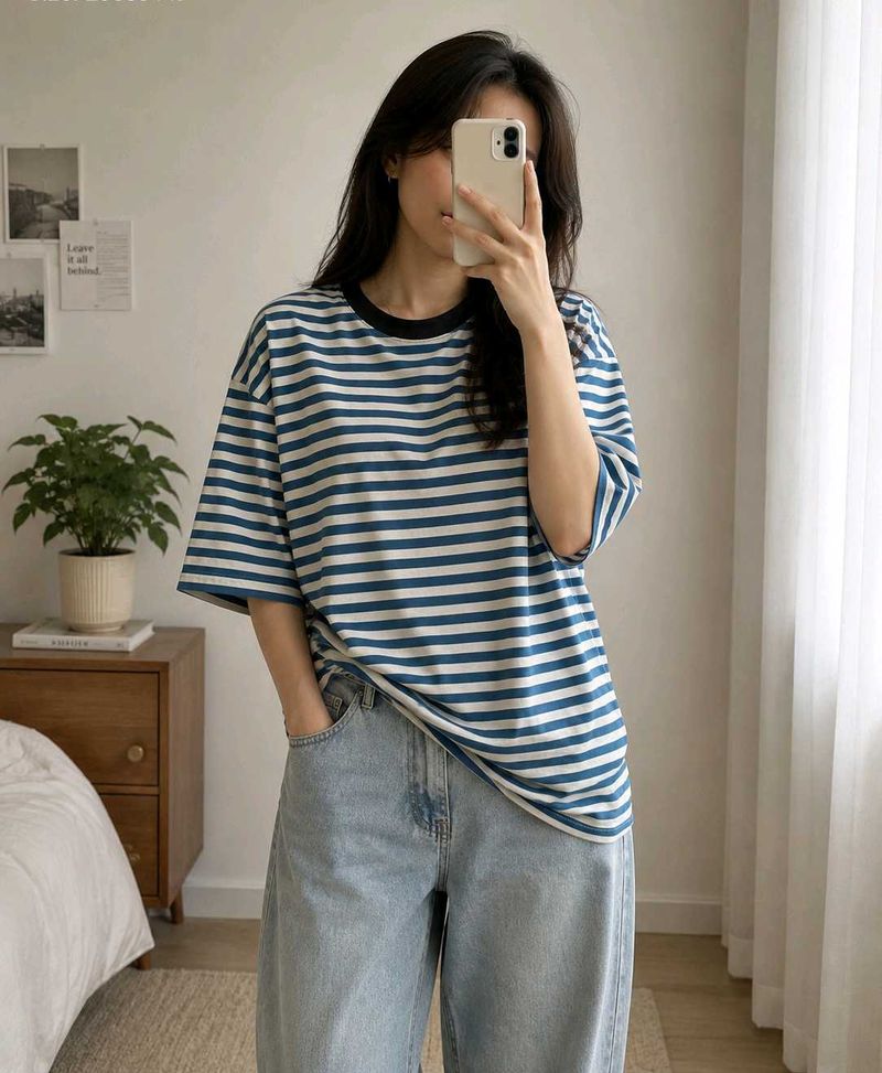 Striped Blue &amp; White T-Shirt