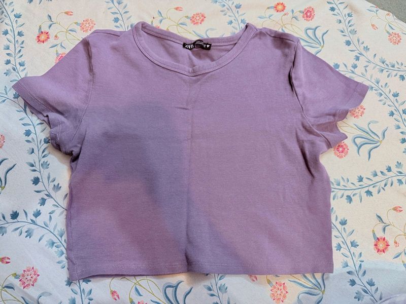 Lavender Cropped T-Shirt
