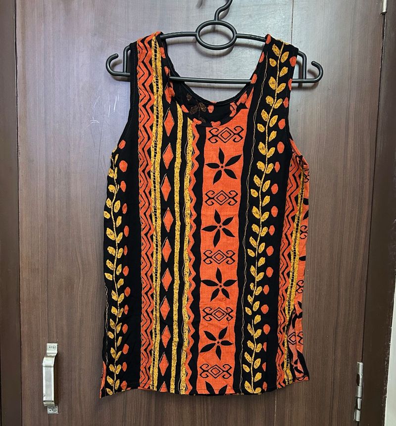 Boho Tribal Print Sleeveless Top