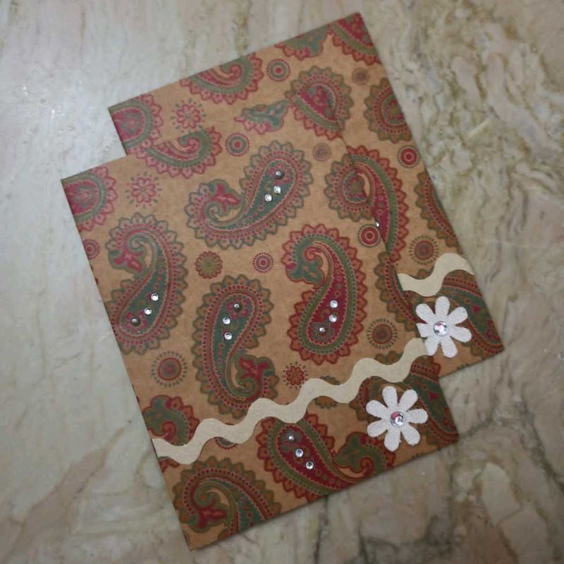 Handmade Greeting Card-cum-Money Envelope (Pair)