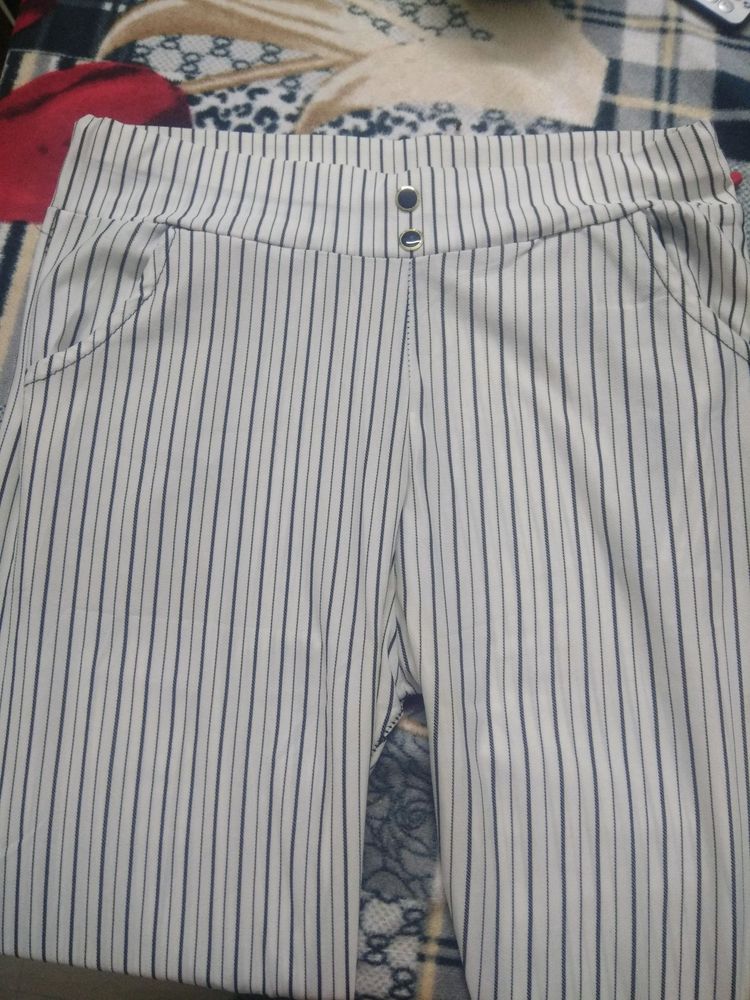 white stripes pant jeggings