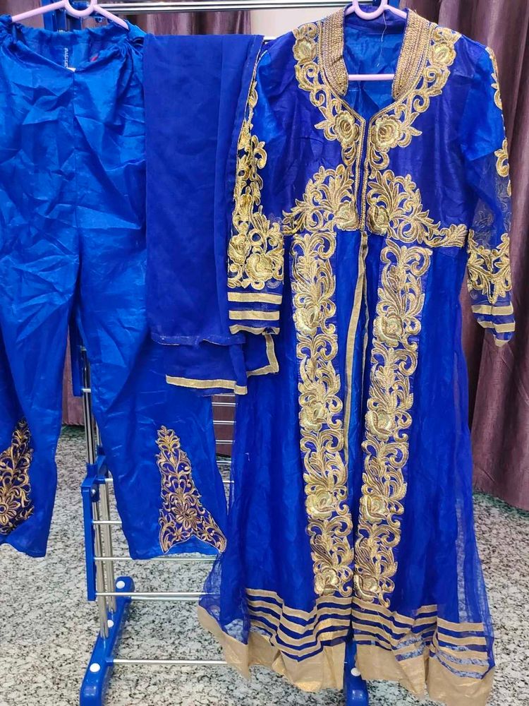 Blue Embroidered Kurta Set
