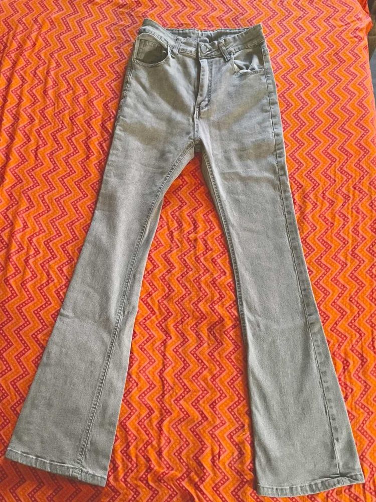 Grey Flare Jeans