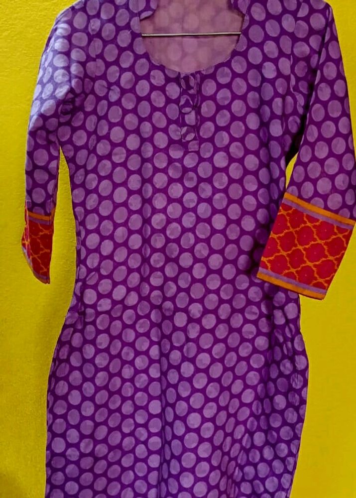 Beautiful Violet Colour Kurty .Cheast  32 Length 3