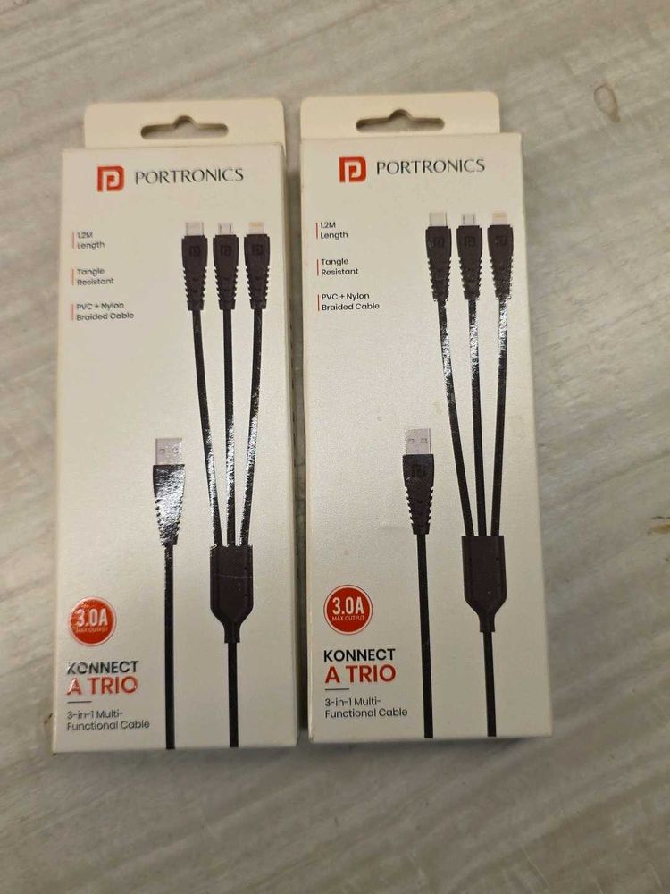 Portronics Konnect A Trio Cable USB