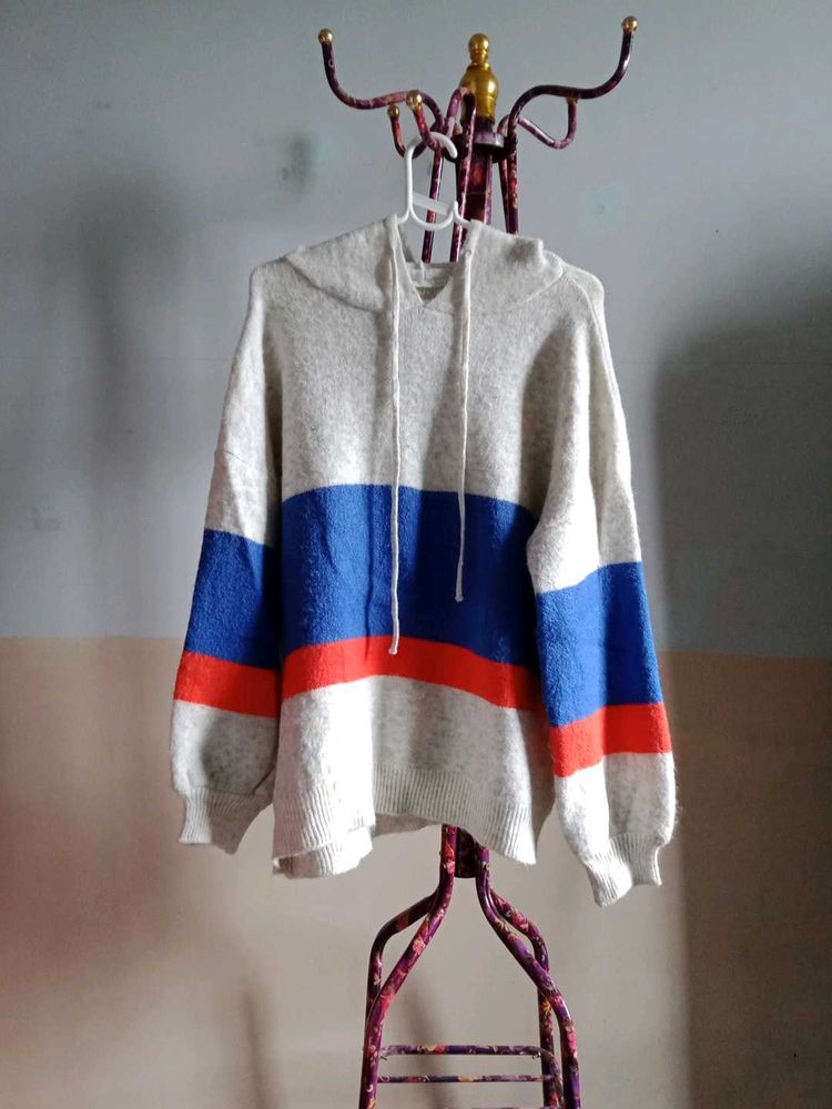Cozy Striped Hooded Sweater