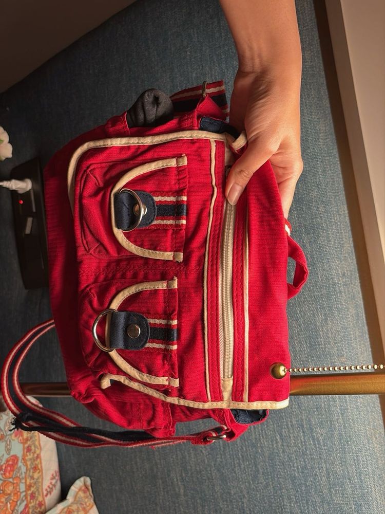 Red &amp; Blue Striped Backpack