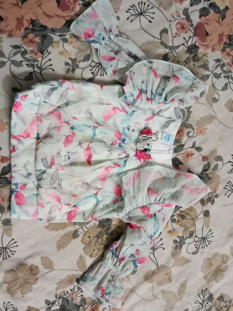 Floral Print Sheer Blouse