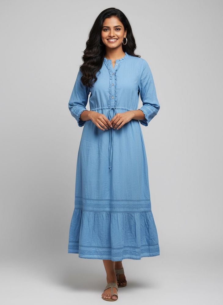 Imported Blue Dress With Minor Problem