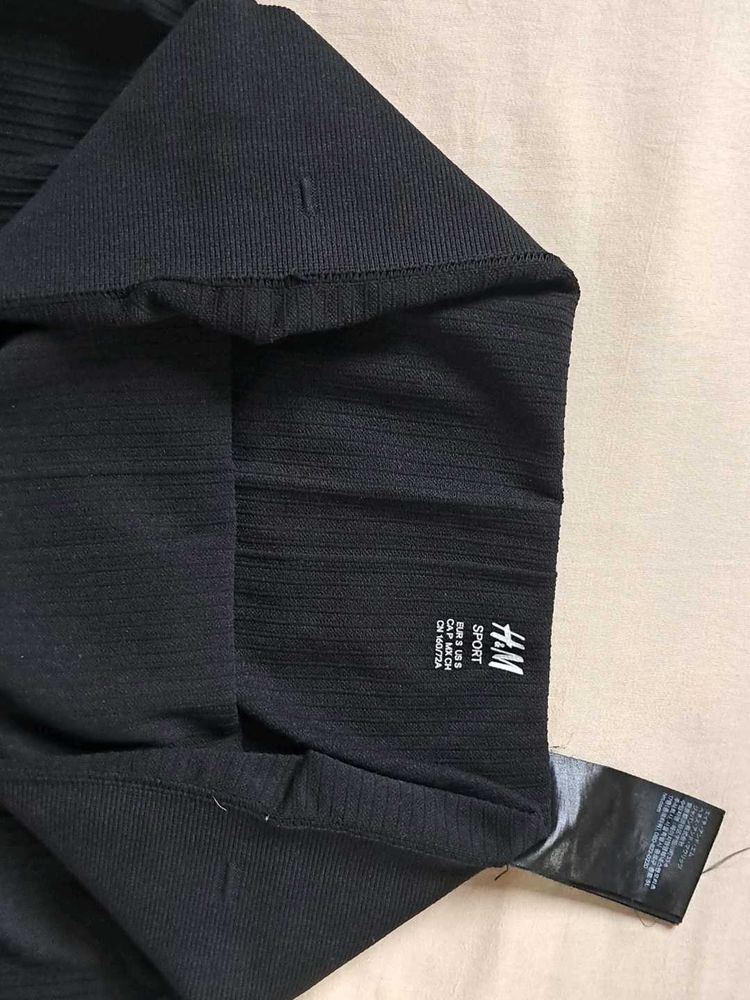 Black Ribbed Biker Shorts