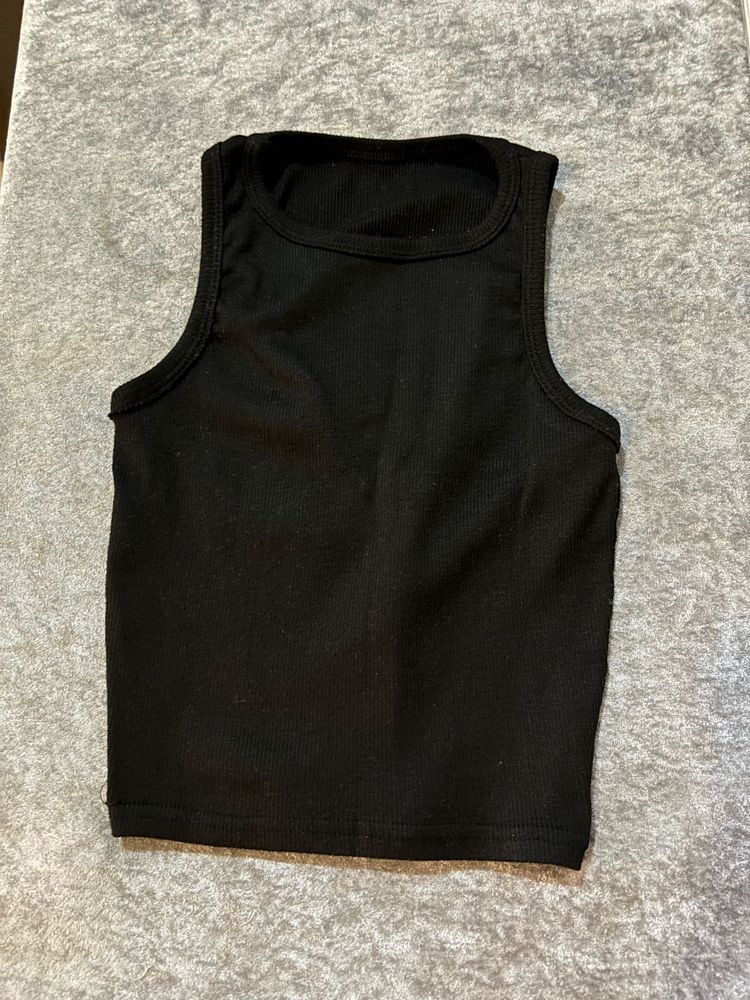 Classic Black Ribbed Tank Top