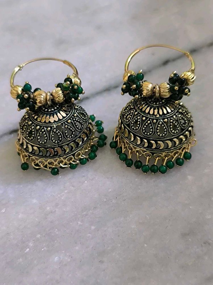 Elegant Oxidized Jhumka Earrings