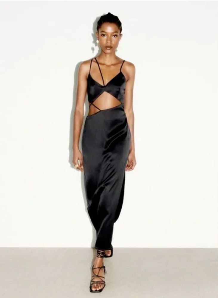 Zara Black Cut-out Dress