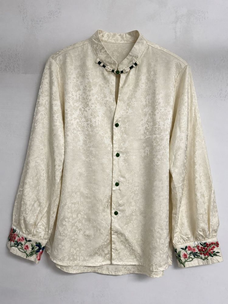 Elegant Cream Embroidered Blouse