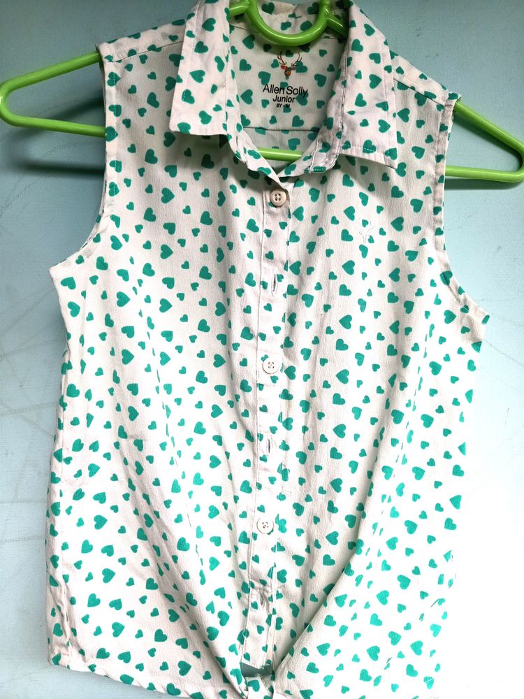 Allen Solly Girls Top And Blue Muffin Skirt