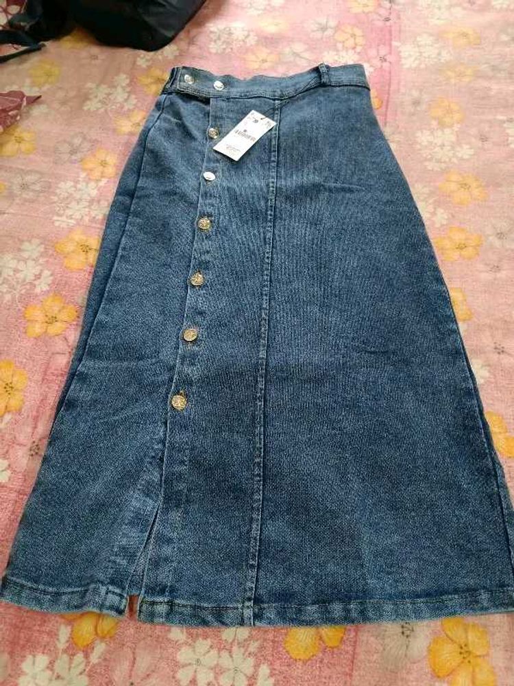 Denim Midi Skirt