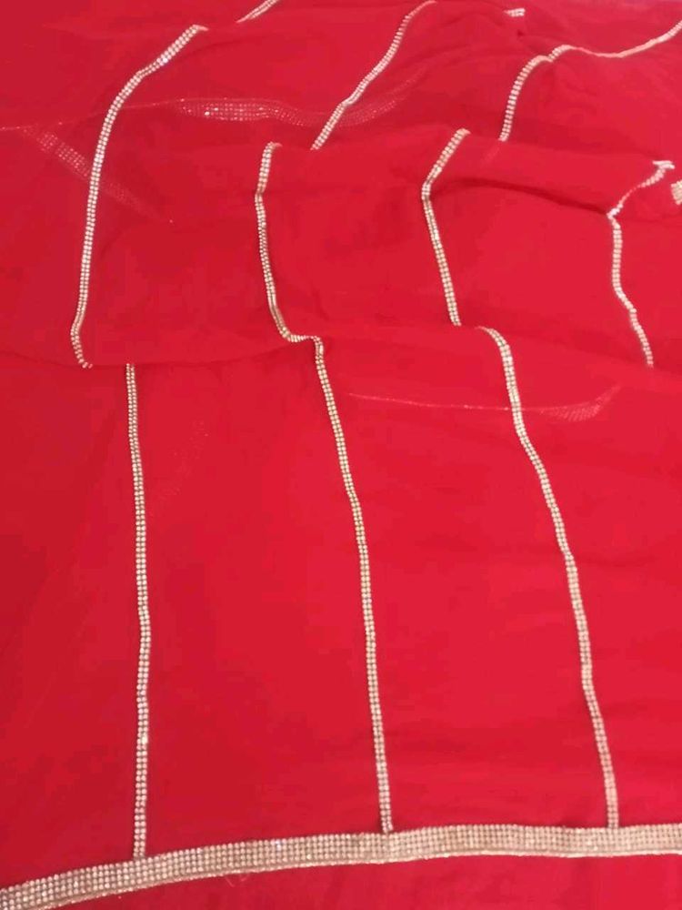 Beautiful ❤️ rose red saree