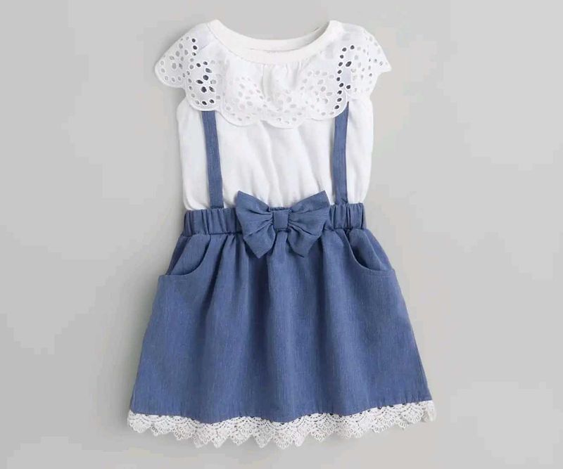 Cute Denim Dress with Bow