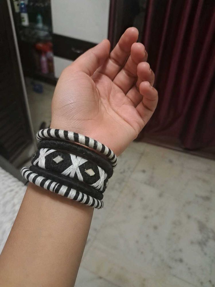 Bohemian Black &amp; White Bangles