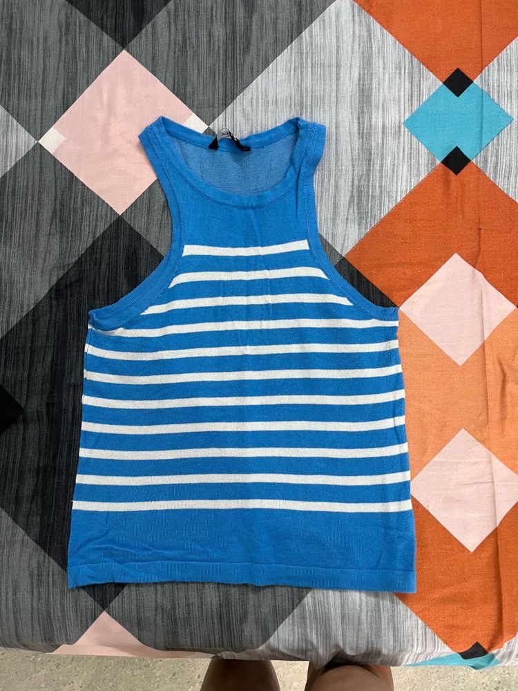 Blue &amp; White Striped Tank Top