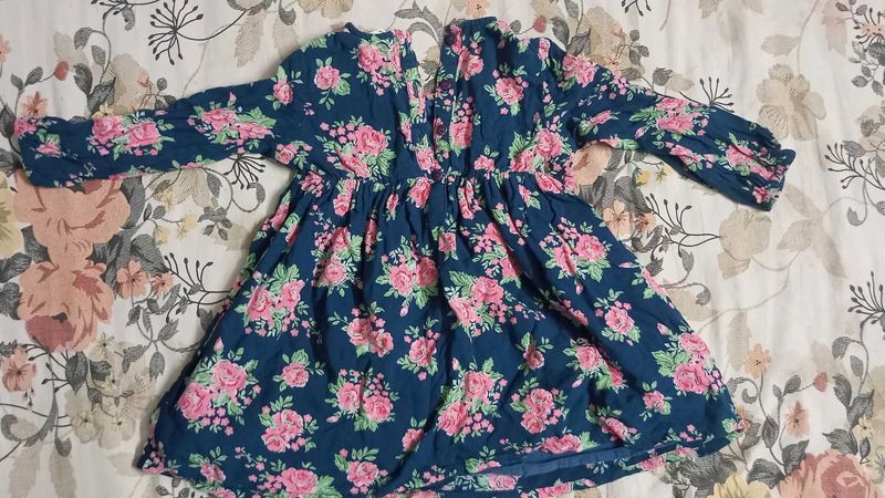 Blue Floral Print Dress