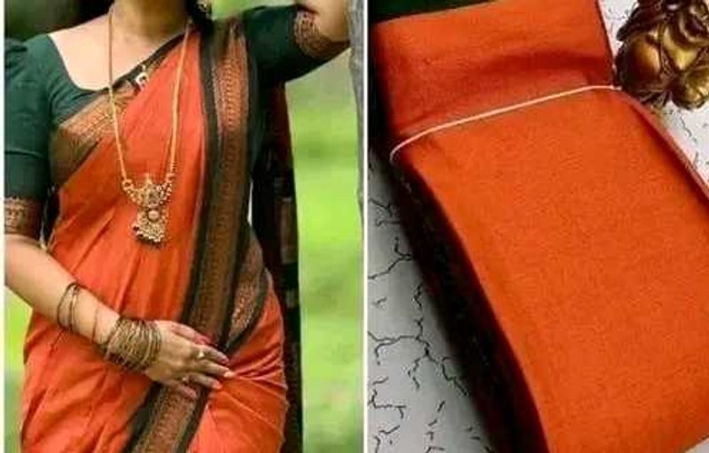 ❗Sale❗ Elegant Orange Saree