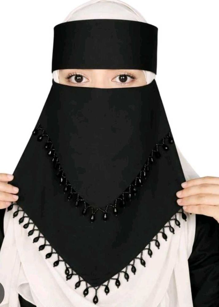 Black Beaded Niqab