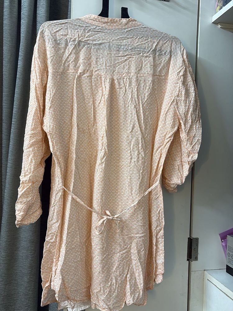 Light Peach pink Printed Kurta