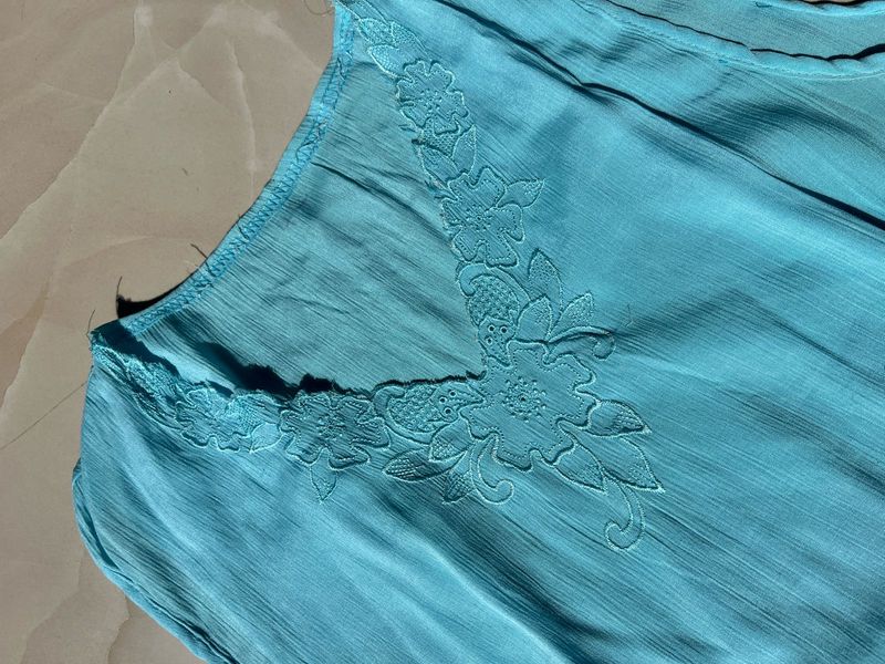 Blue Embroidered top