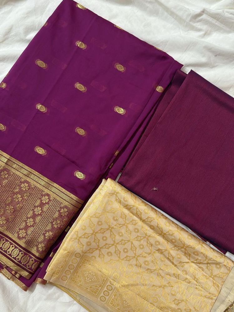 Deep Purple Banarasi Suit