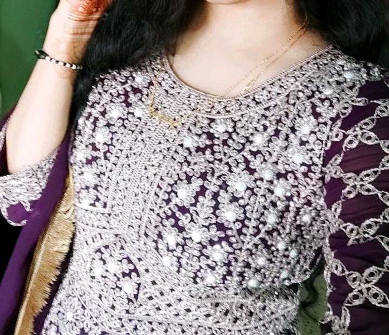 Embroidered Ethnic Gown indo western look